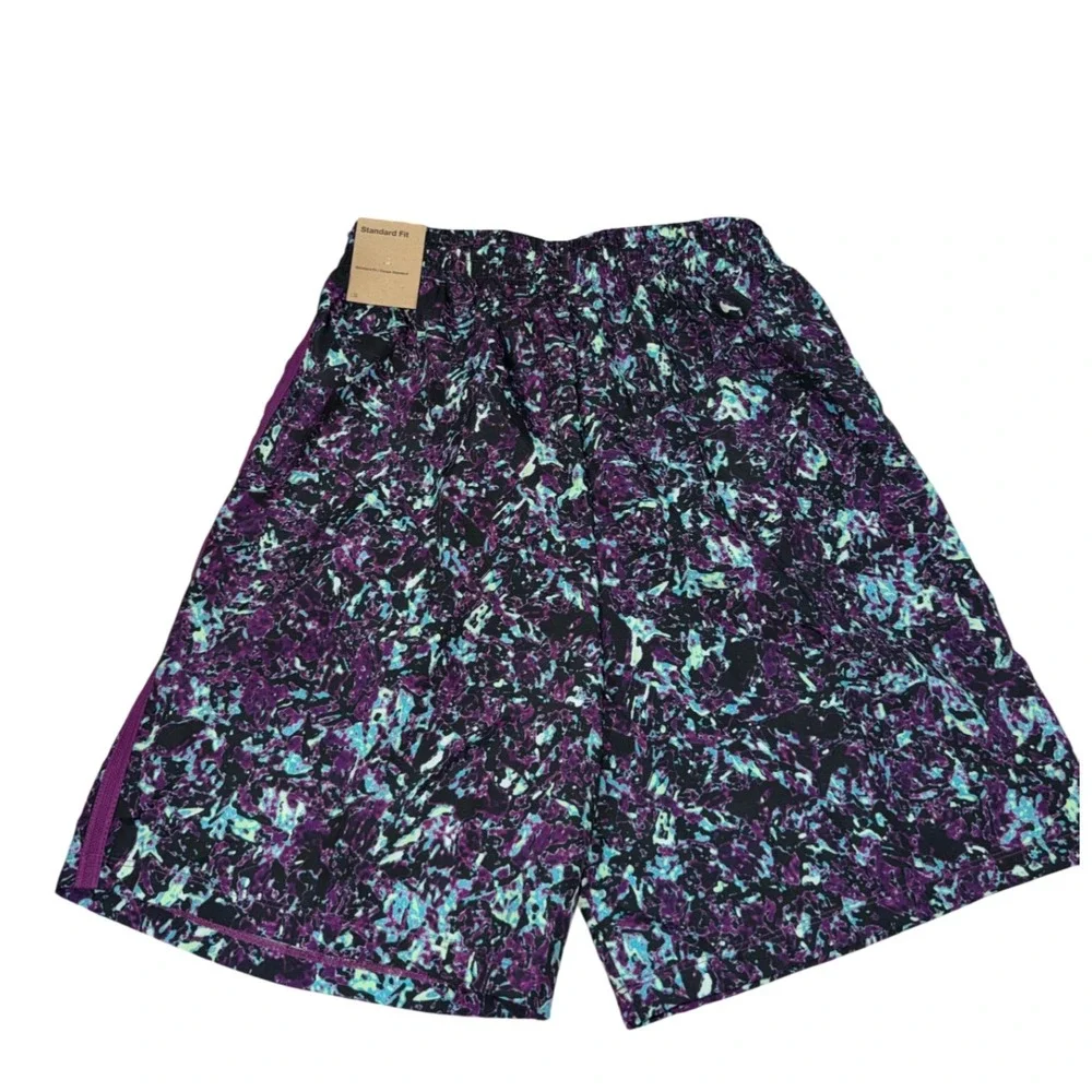 Nike Kids Dri-Fit Athletic‎ Shorts Purple Black Teal Abstract Print Size XL